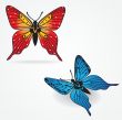 Various vector butterflies on  background