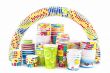 Rainbow of ice cream paper cup