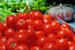 Group of tomatoes in rural kitchen