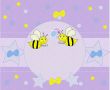 Beautiful background with bees and a place for text