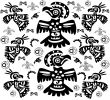 The original black-and-white background with birds tattoos