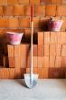Masonry bricks, Shovel and buckets
