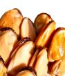 The cleared and pickled mussels on a white background