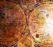 Old map on rusty metal, can be used as a background