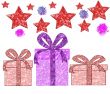 Festive background with gifts, stars and banger