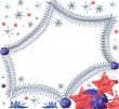 Festive scope from stars with snowflakes on a white background