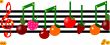 Fruit as notes on a musical figure