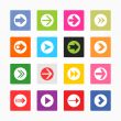 Multicolored directional arrows