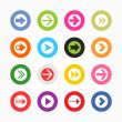 Multicolored directional arrows