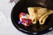 Pancakes, strawberries and cream