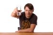 Man with a glass of water