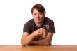 Man with a glass of water