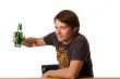 Man with a bottle of beer