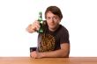 Man with a bottle of beer