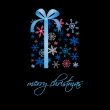 Greeting christmas card with present box