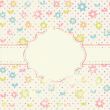 Vintage floral card with handdrawn flowers
