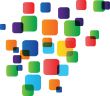 Abstract background with circles and squares