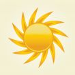 Sun over white - vector illustration