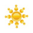 Sun over white - vector illustration