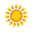 Sun over white - vector illustration