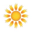 Sun over white - vector illustration