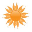 Sun over white - vector illustration