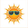Sun over white - vector illustration
