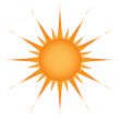 Sun over white - vector illustration