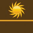 Sun over white - vector illustration