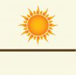 Sun over white - vector illustration