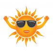 Sun over white - vector illustration