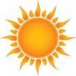 Sun over white - vector illustration