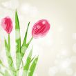 Decorative background with Tulips flowers