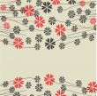 Bright greetings card with flowers and buttons