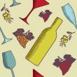 Background with wine bottles and glasses.