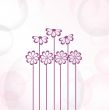 Bright greetings card with flowers and buttons