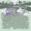 Bright greetings card with flowers and buttons