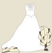 Wedding background with dress