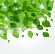 Abstract background with green flowers