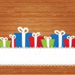 Set Christmas card with holiday elements.