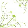 Abstract background with green flowers