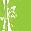 Abstract background with green flowers