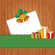 Set Christmas card with holiday elements.