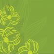 Abstract background with green flowers