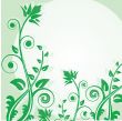 Abstract background with green flowers