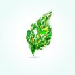 Abstract background with green flowers