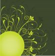 Abstract background with green flowers