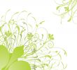 Abstract background with green flowers