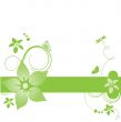 Abstract background with green flowers