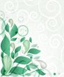 Abstract background with green flowers